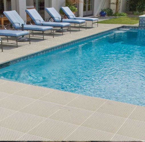 Swimming pool floor tiles